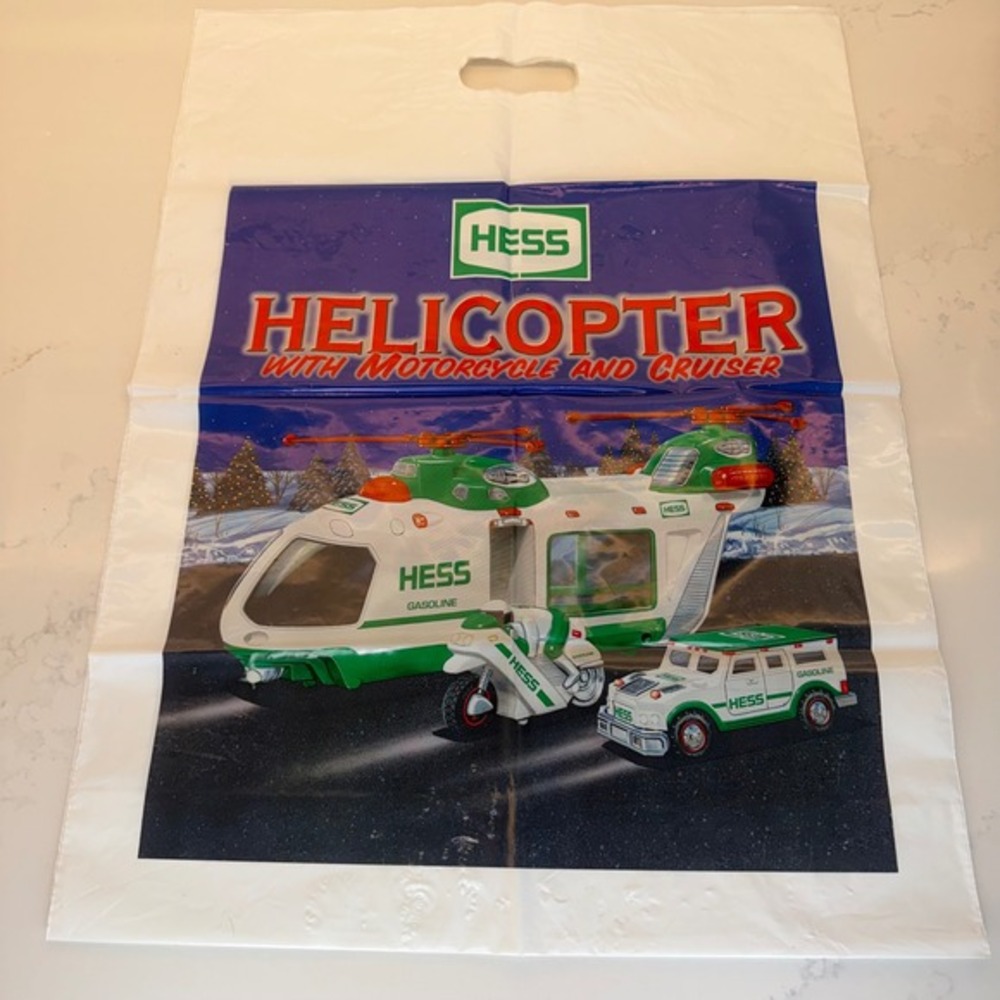 2012 Hess Toy Truck‎ Helicopter with Motorcycle & Cruiser Plastic Shopping Bag